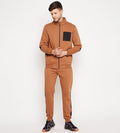 Track Suits Fleece Track Suit Mustard Elbow Patch Tracksuit for Men