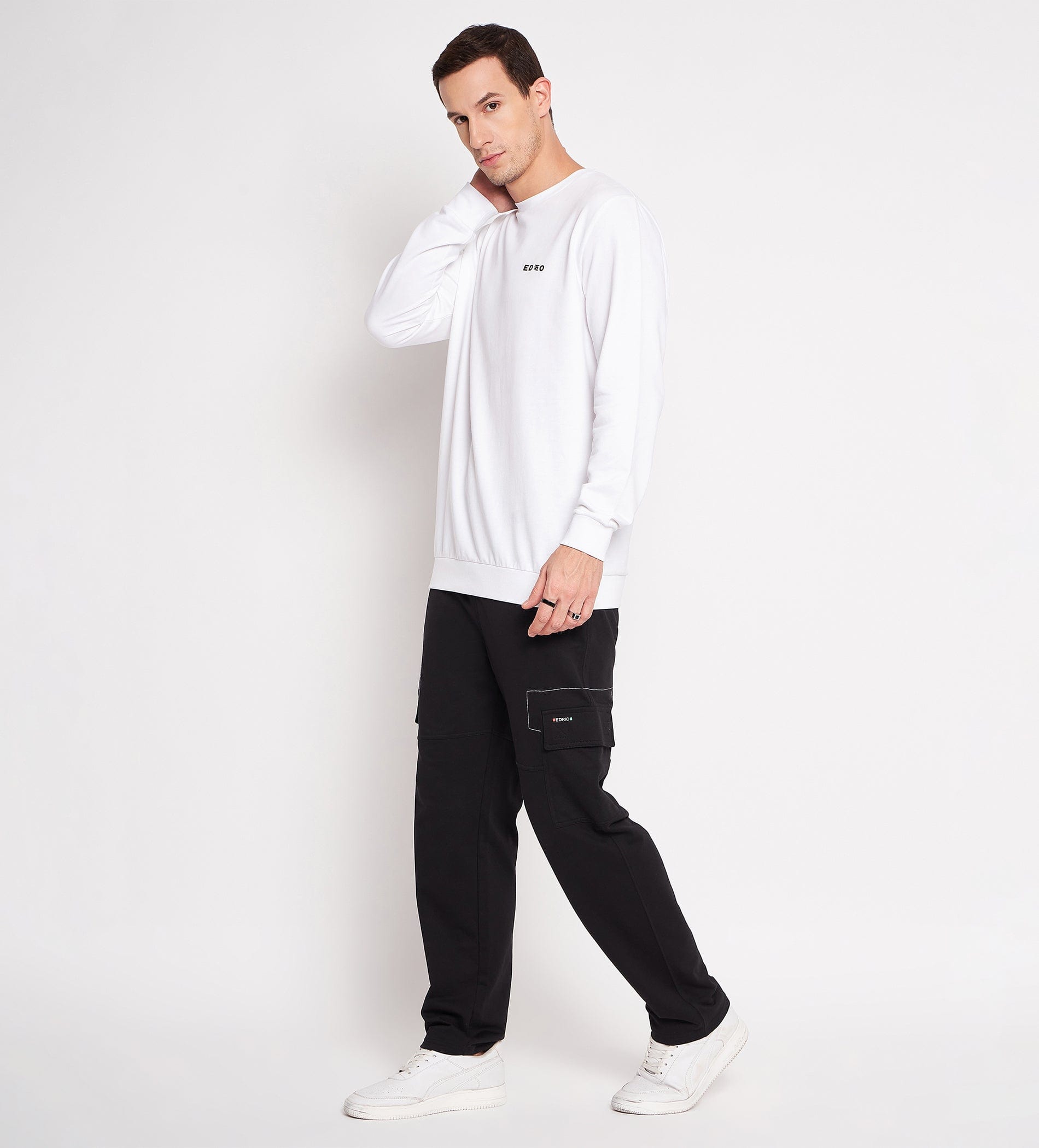 Track Suits Fleece Track Suit White Tiger Print Tracksuit for Men