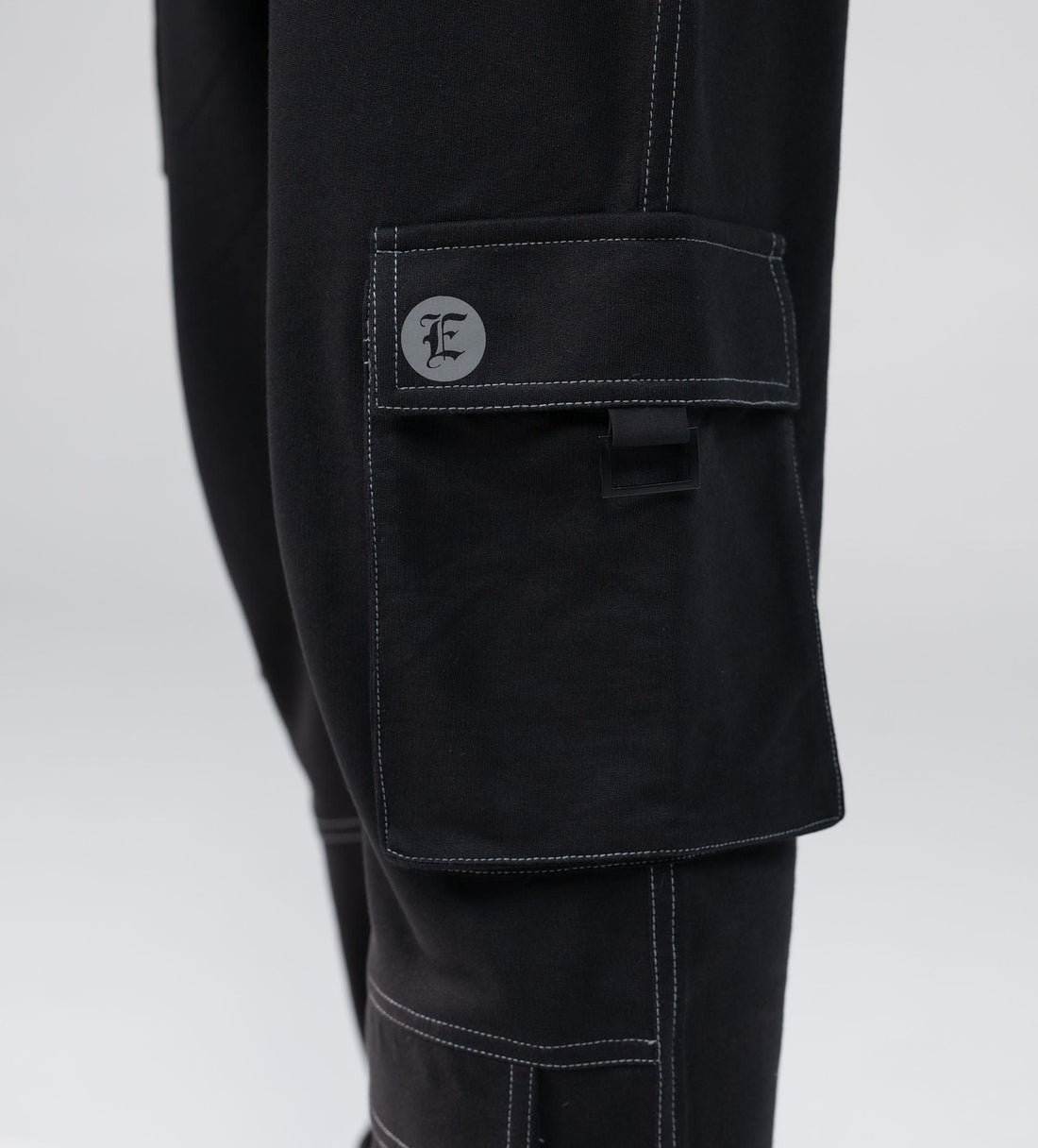 Trackpants Cargos Black Wide-Leg Contrast Men's Trackpant