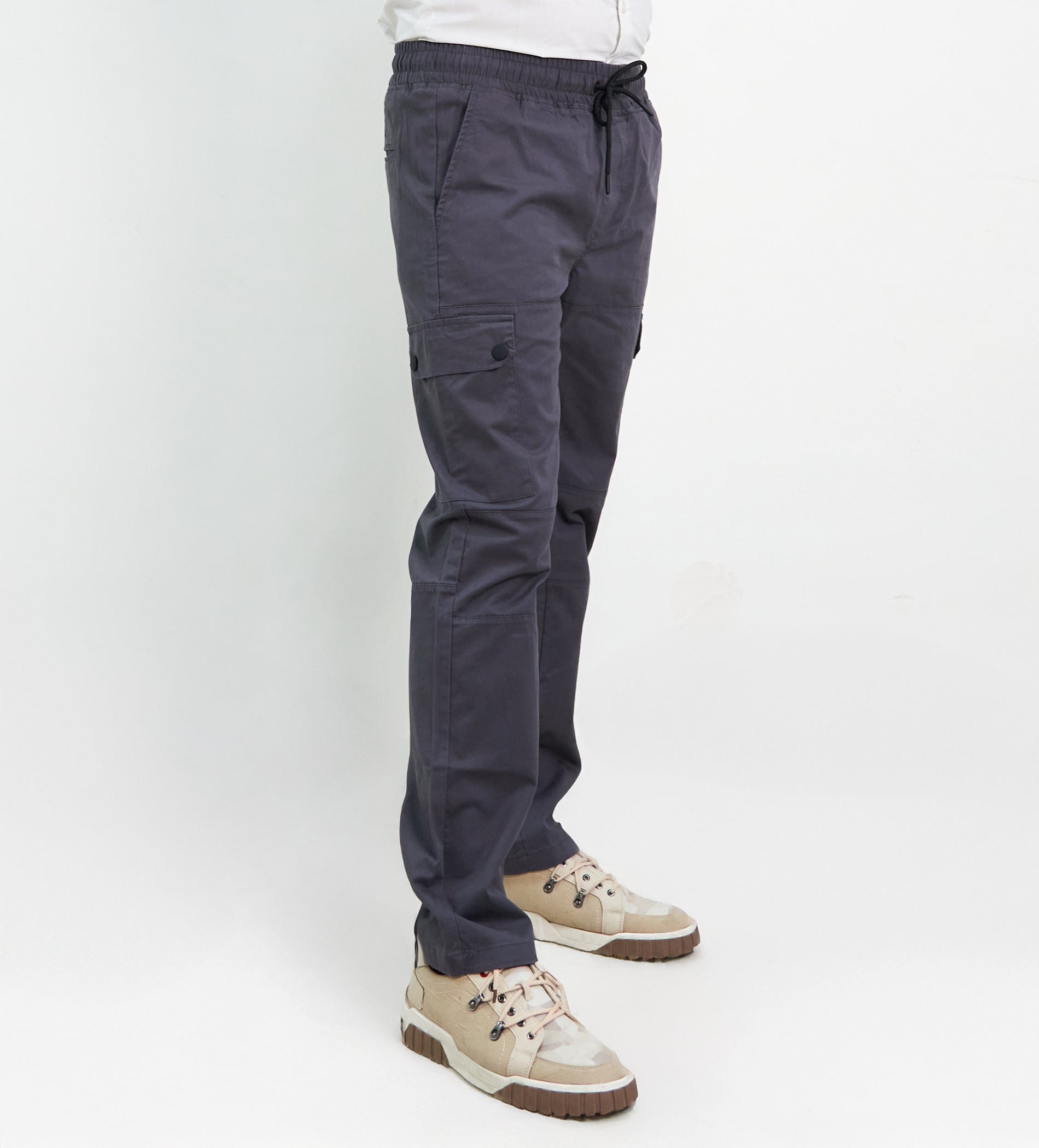 Trackpants Cargos Snap Fit Charcoal Twill Cargo Pants