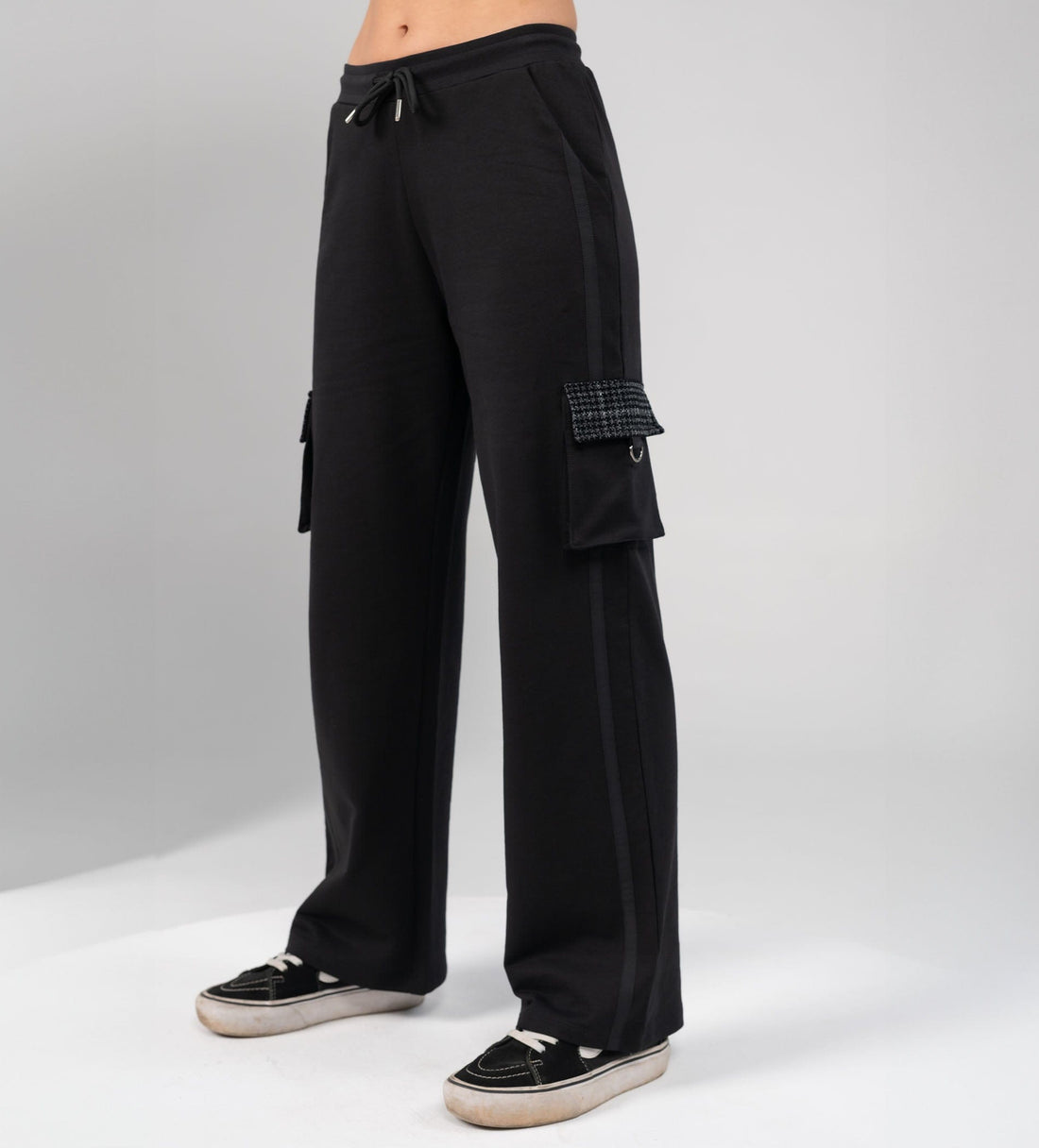 Trackpants Cargos Twill patch wide leg black Trackpants