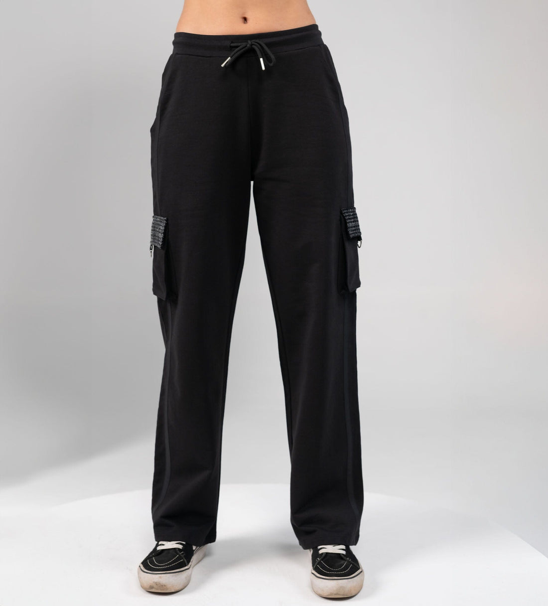 Trackpants Cargos Twill patch wide leg black Trackpants