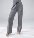 Trackpants Drawstring Trackpants Grey Versatile Rib Knit grey Trackpant