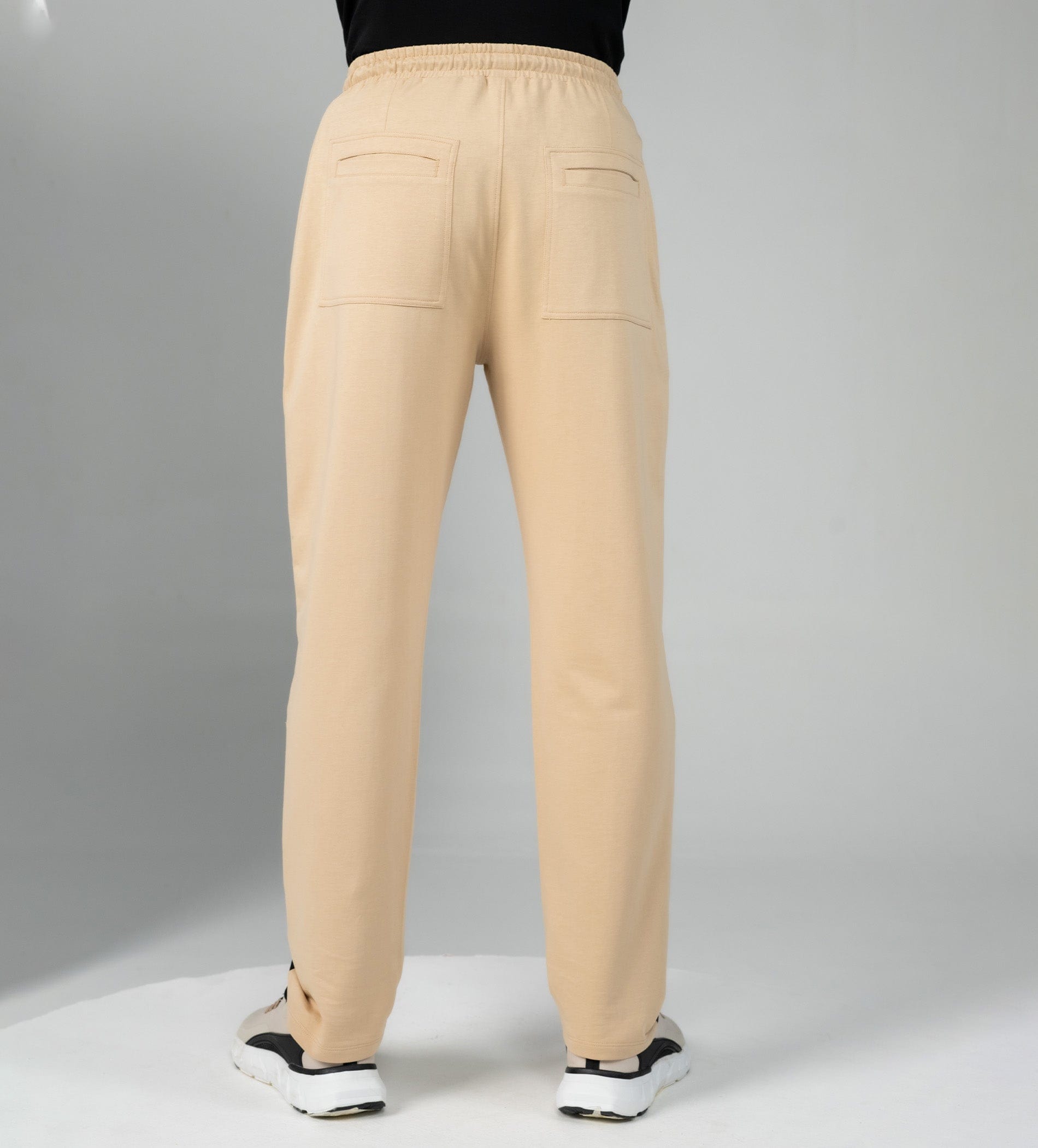 Trackpants Drawstring Trackpants Oatmilk wide leg contrast trackpant