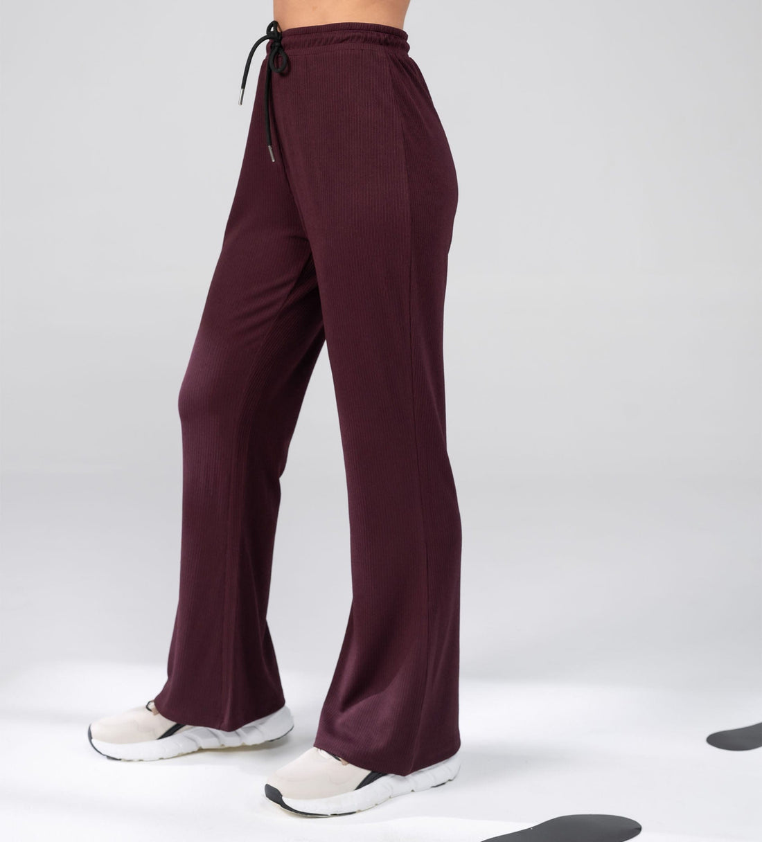 Trackpants Drawstring Trackpants Textured Rib Knit wine Trackpants