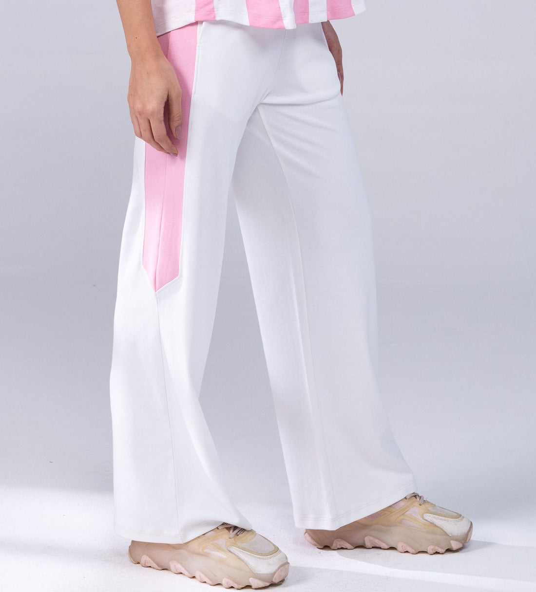 Trackpants Open Bottom Trackpant White wide leg Trackpants