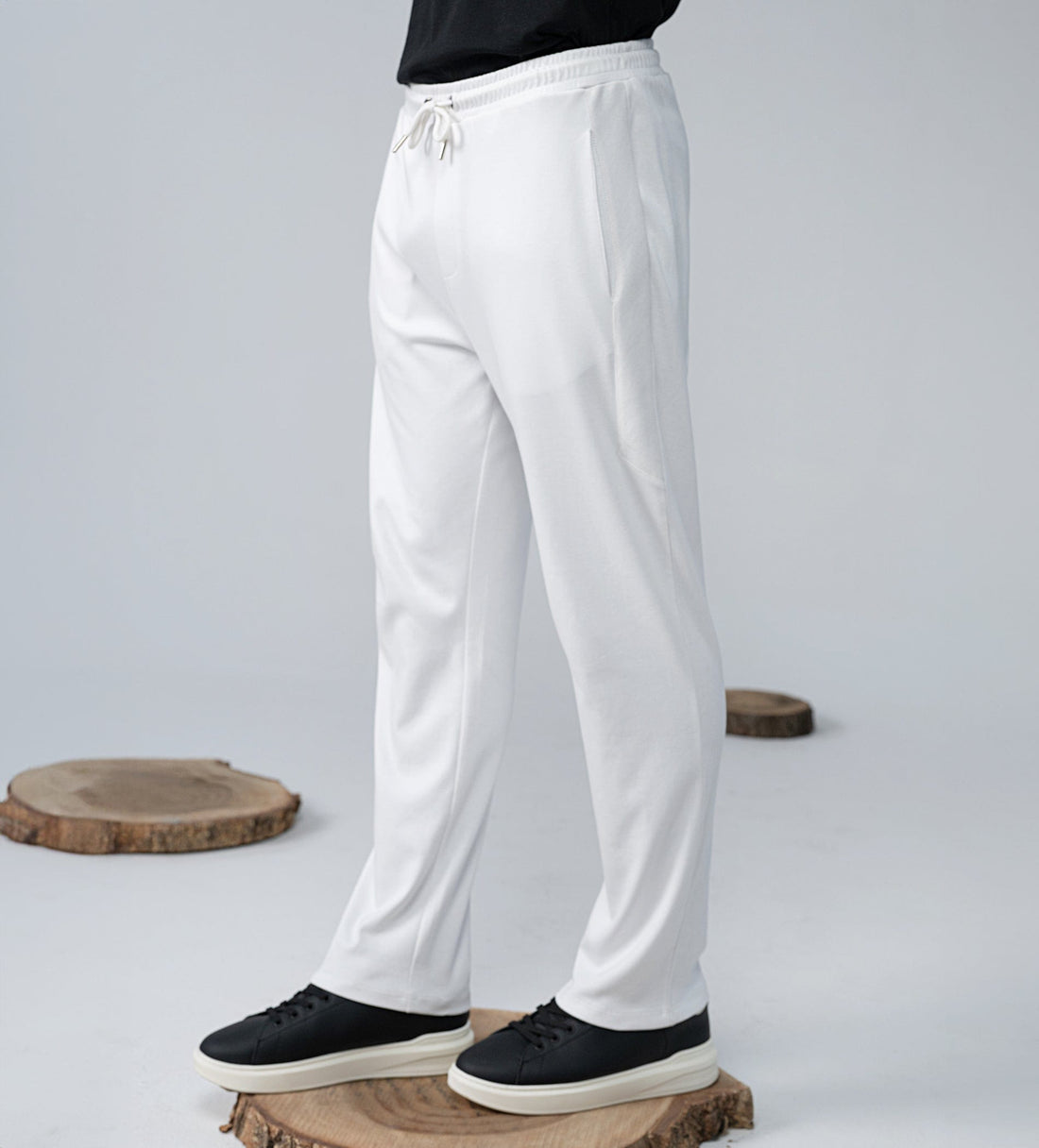 Trackpants STRAIGHT FIT TRACKPANTS White Ribbed Strides Trackpants