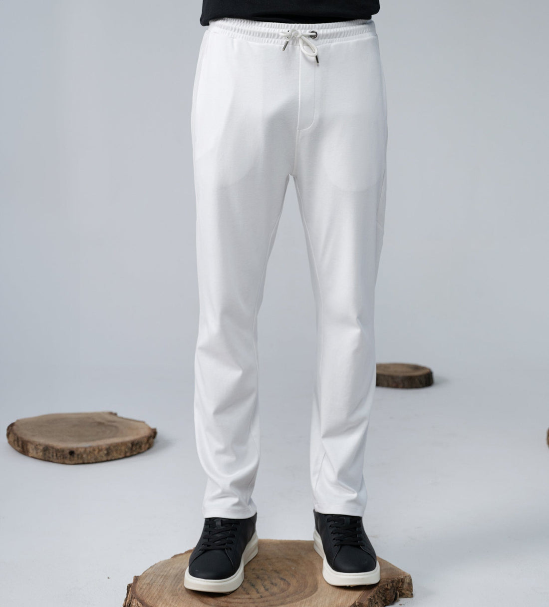 Trackpants STRAIGHT FIT TRACKPANTS White Ribbed Strides Trackpants