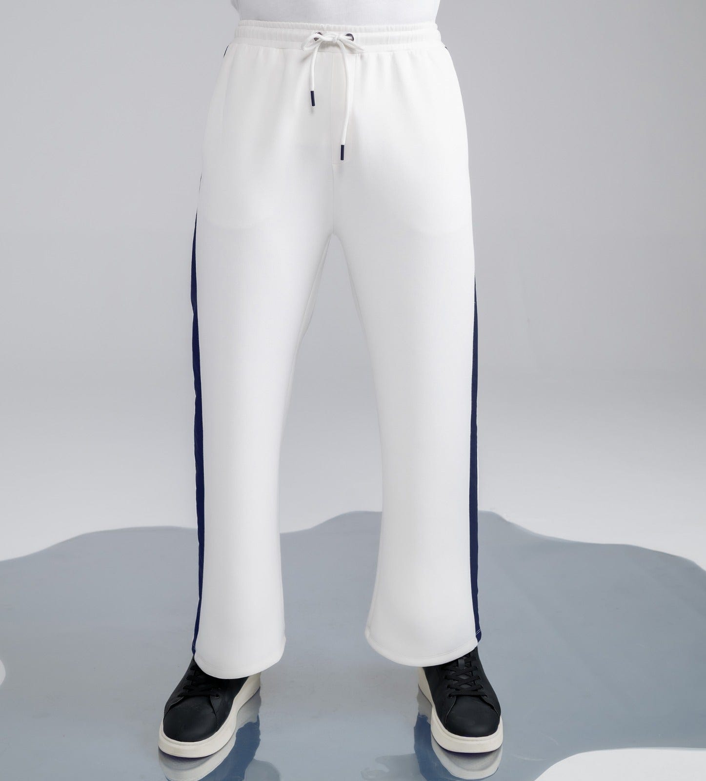 Trackpants STRAIGHT FIT TRACKPANTS White Scuba Wide Leg Trackpant