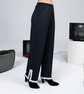 Trackpants Wide Leg Trackpant Black Grid waffle wide leg trackpant