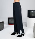 Trackpants Wide Leg Trackpant Black Grid waffle wide leg trackpant