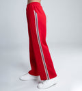 Trackpants Wide Leg Trackpant Bold Red Wide-Leg Trackpants with Tape Accent