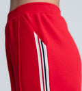 Trackpants Wide Leg Trackpant Bold Red Wide-Leg Trackpants with Tape Accent