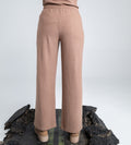 Trackpants Wide Leg Trackpant Classic Brown wide leg trackpant with Contrasting Ribbed Accents