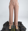 Trackpants Wide Leg Trackpant Classic Brown wide leg trackpant with Contrasting Ribbed Accents