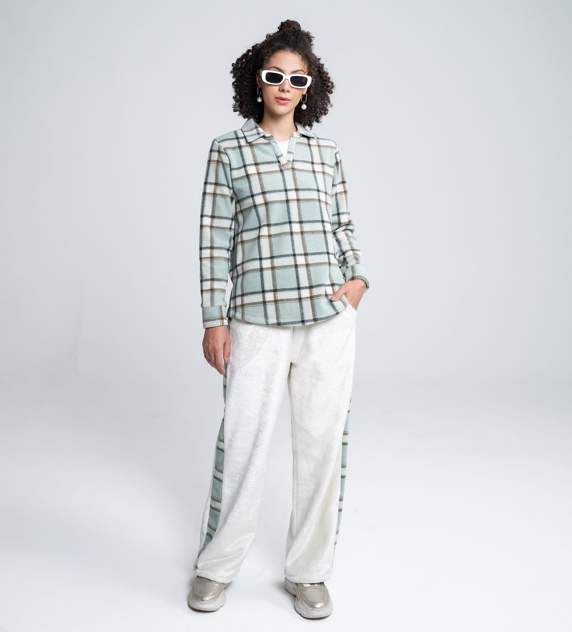 Trackpants Wide Leg Trackpant Cozy Flannel Wide-Leg Trackpant