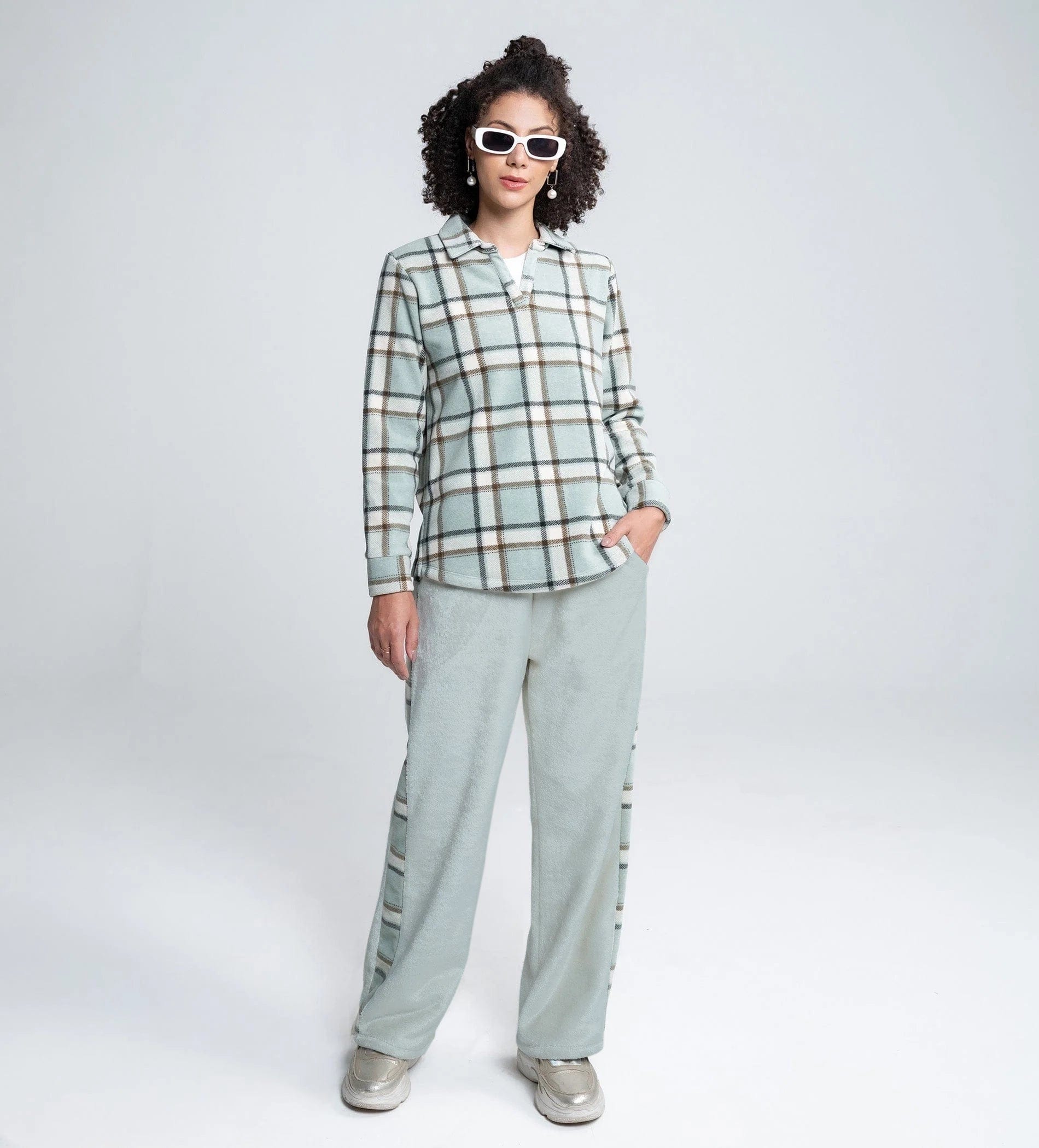 Trackpants Wide Leg Trackpant Cozy Flannel Wide-Leg Trackpant