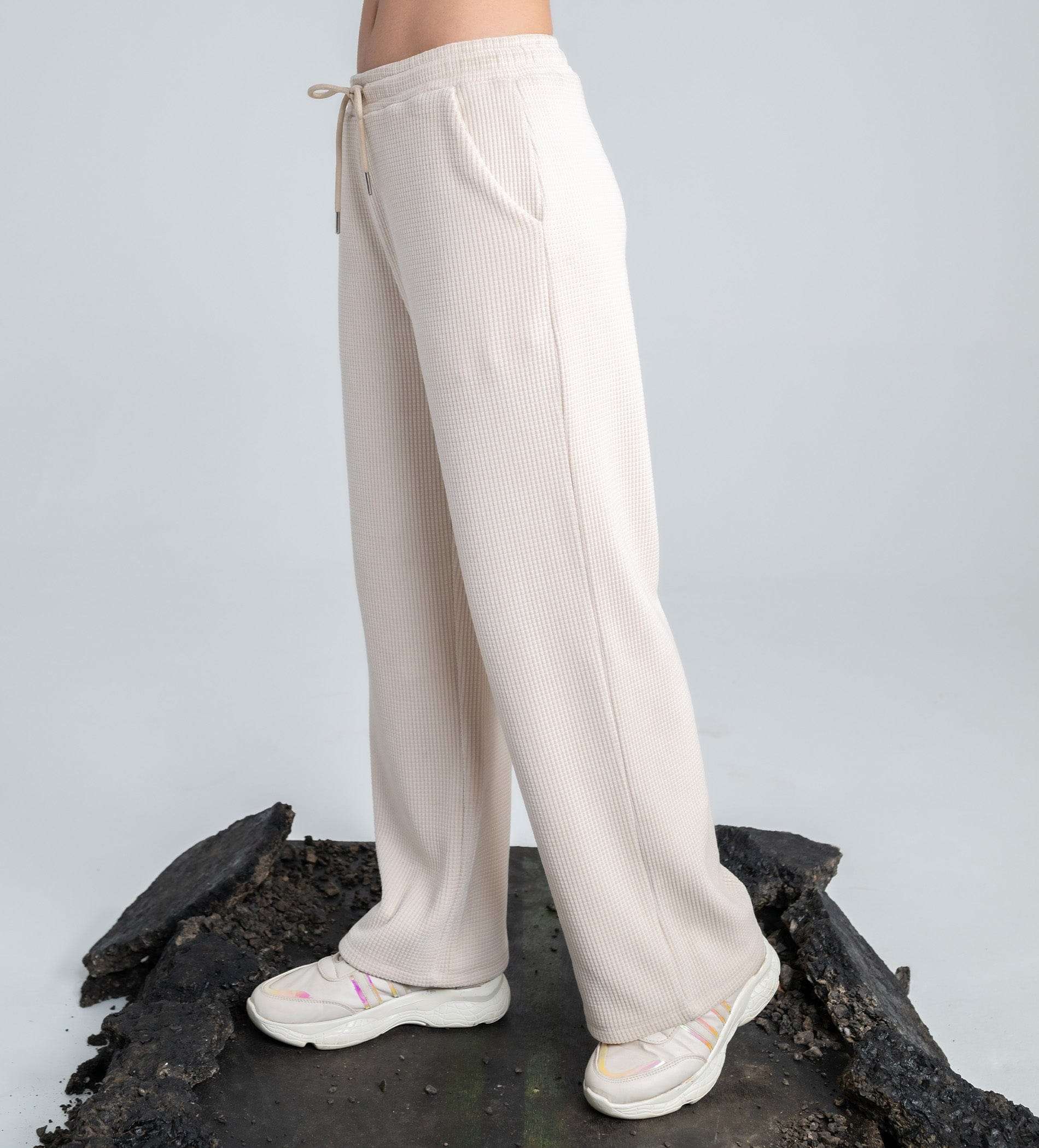 Trackpants Wide Leg Trackpant Elegant Fawn Wide-Leg Trackpant