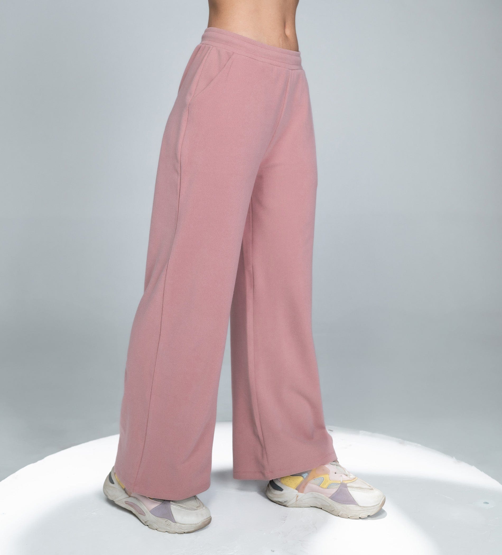 Trackpants Wide Leg Trackpant ELEGANT PREMIUM RIB KNIT WIDE LEG TRACKPANT