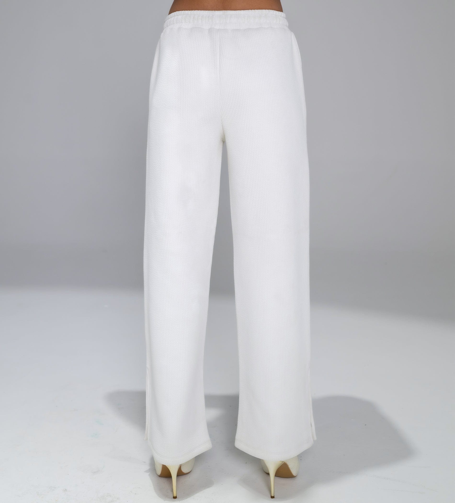 Trackpants Wide Leg Trackpant Fashion-Forward Snap Button white Trackpants