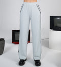 Trackpants Wide Leg Trackpant Grey Grid waffle wide leg trackpant