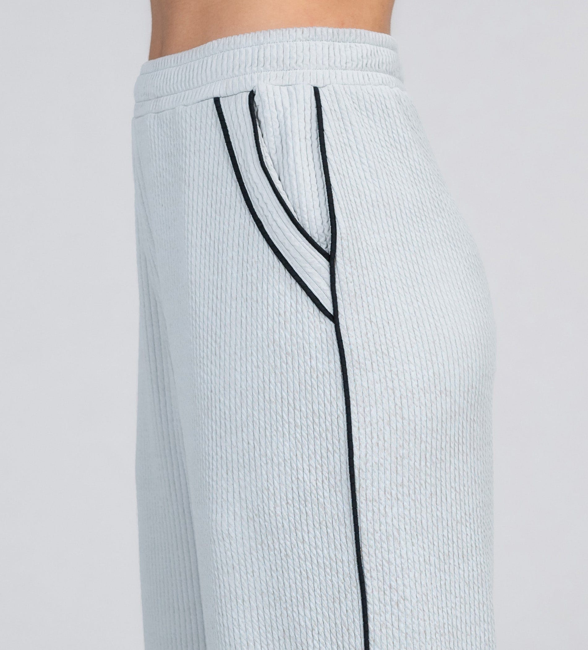 Trackpants Wide Leg Trackpant Grey Grid waffle wide leg trackpant