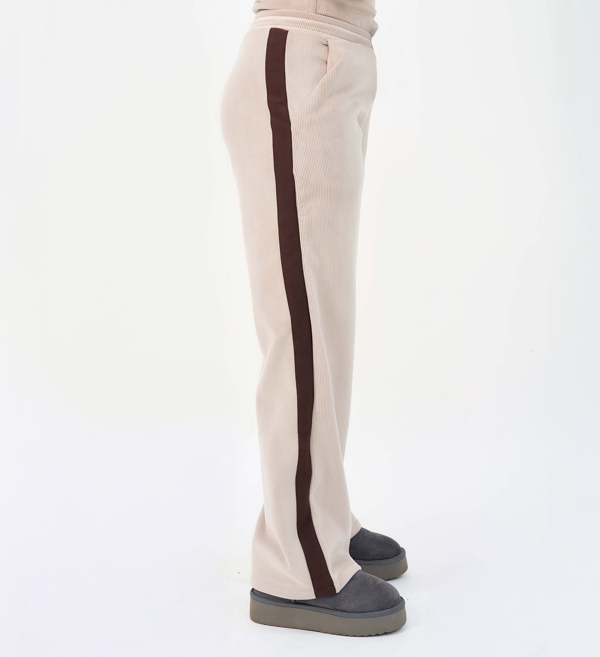 Trackpants Wide Leg Trackpant PREMIUM FAWN BONDED TRACKPANT