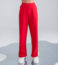 Trackpants Wide Leg Trackpant Stylish Red wide leg trackpant with Contrast Panels and Button Finish