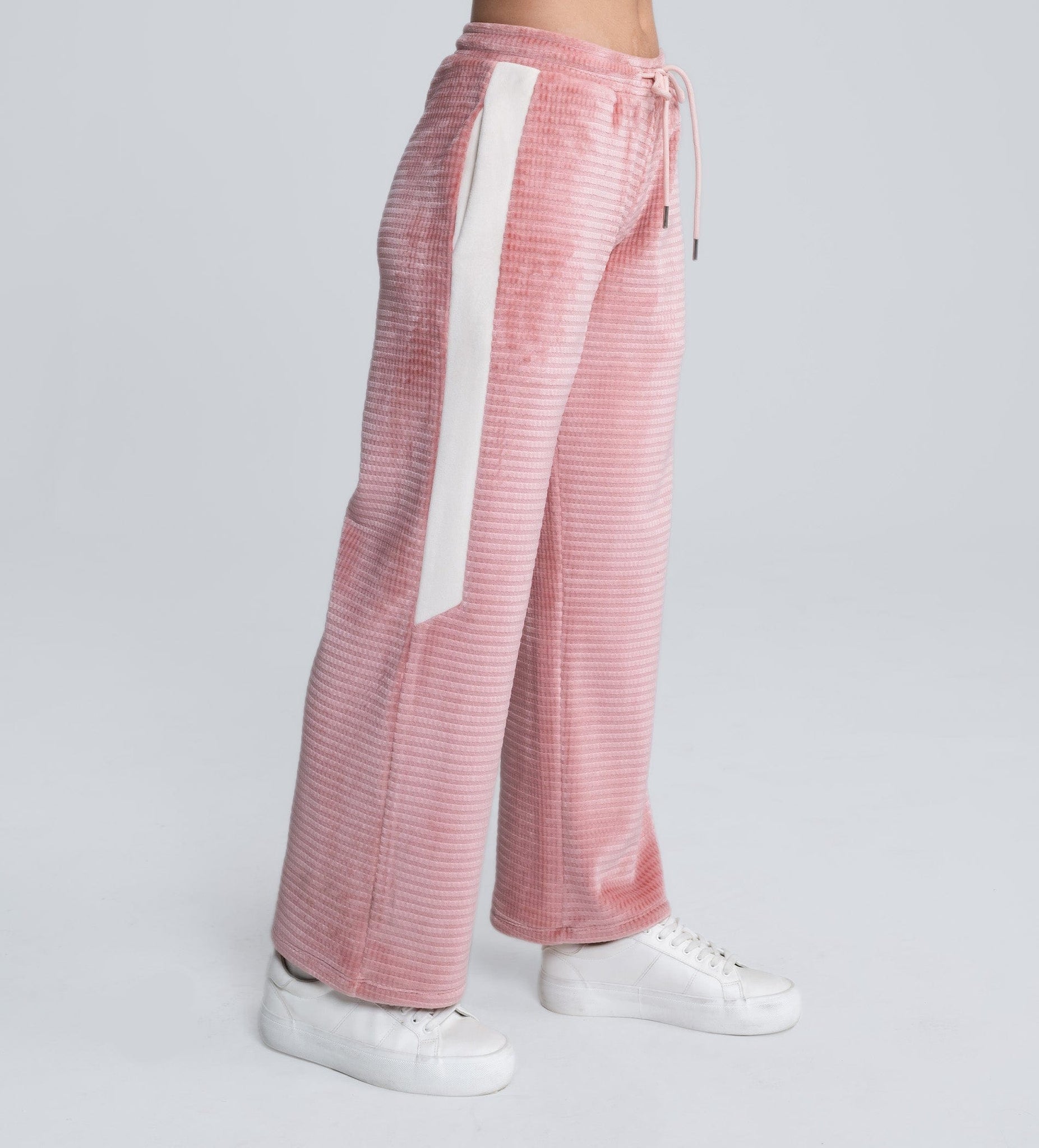 Trackpants Wide Leg Trackpant Trendy Pink Wide-Leg Trackpants with Side Panel