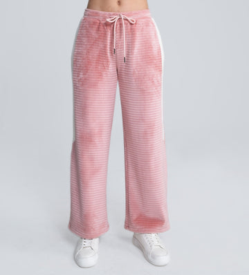 Trackpants Wide Leg Trackpant Trendy Pink Wide-Leg Trackpants with Side Panel