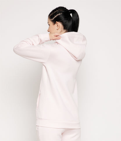 Women Pink Fleece Full Zipper Sweatshirt
