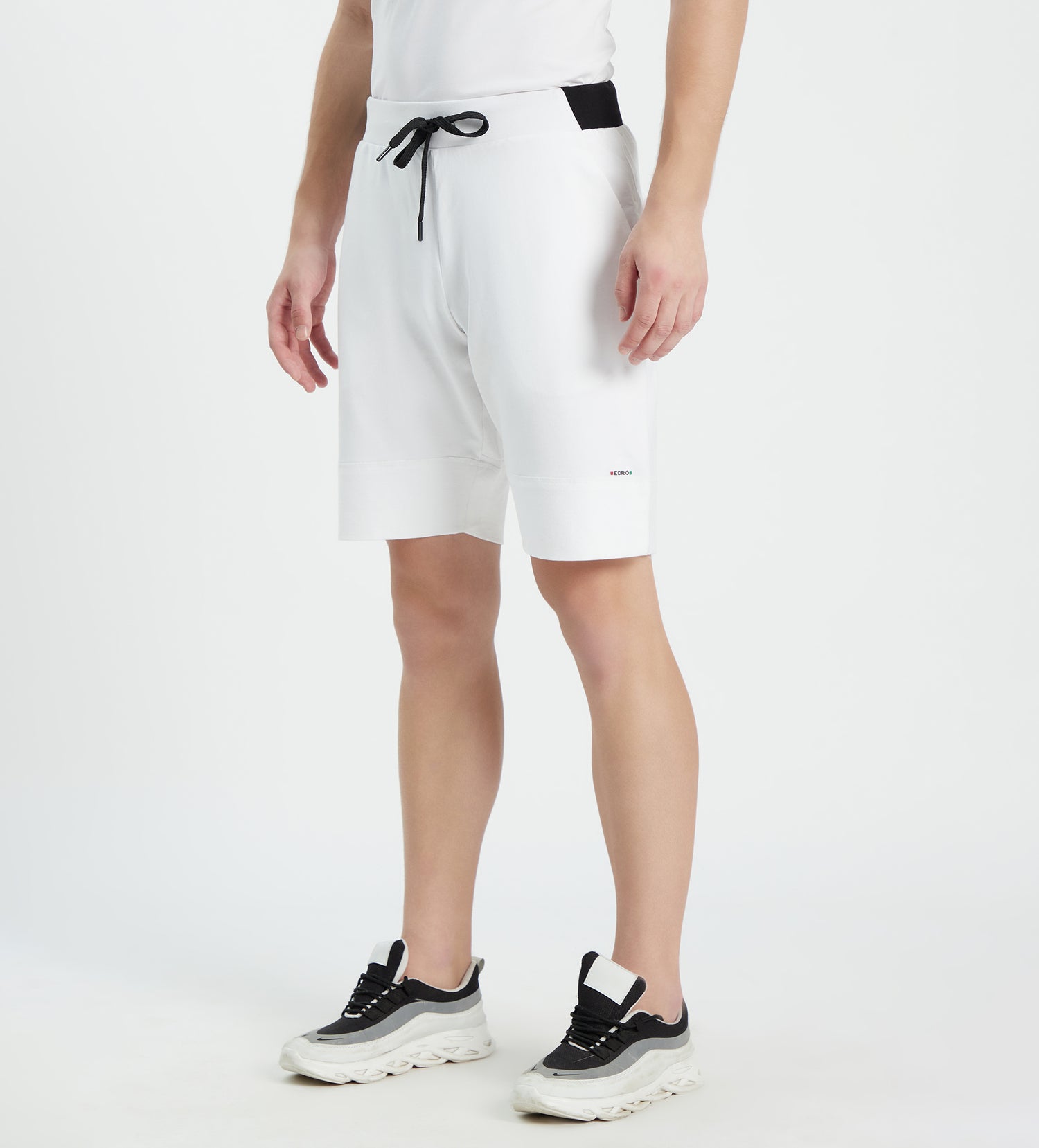 Men White Panelled Shorts