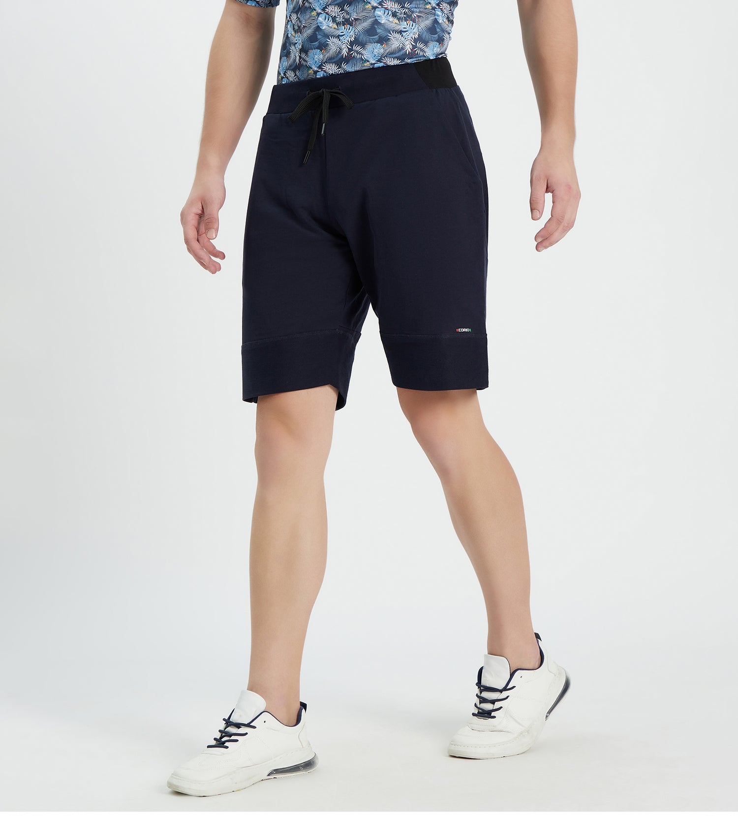 Men Navy Panelled Shorts