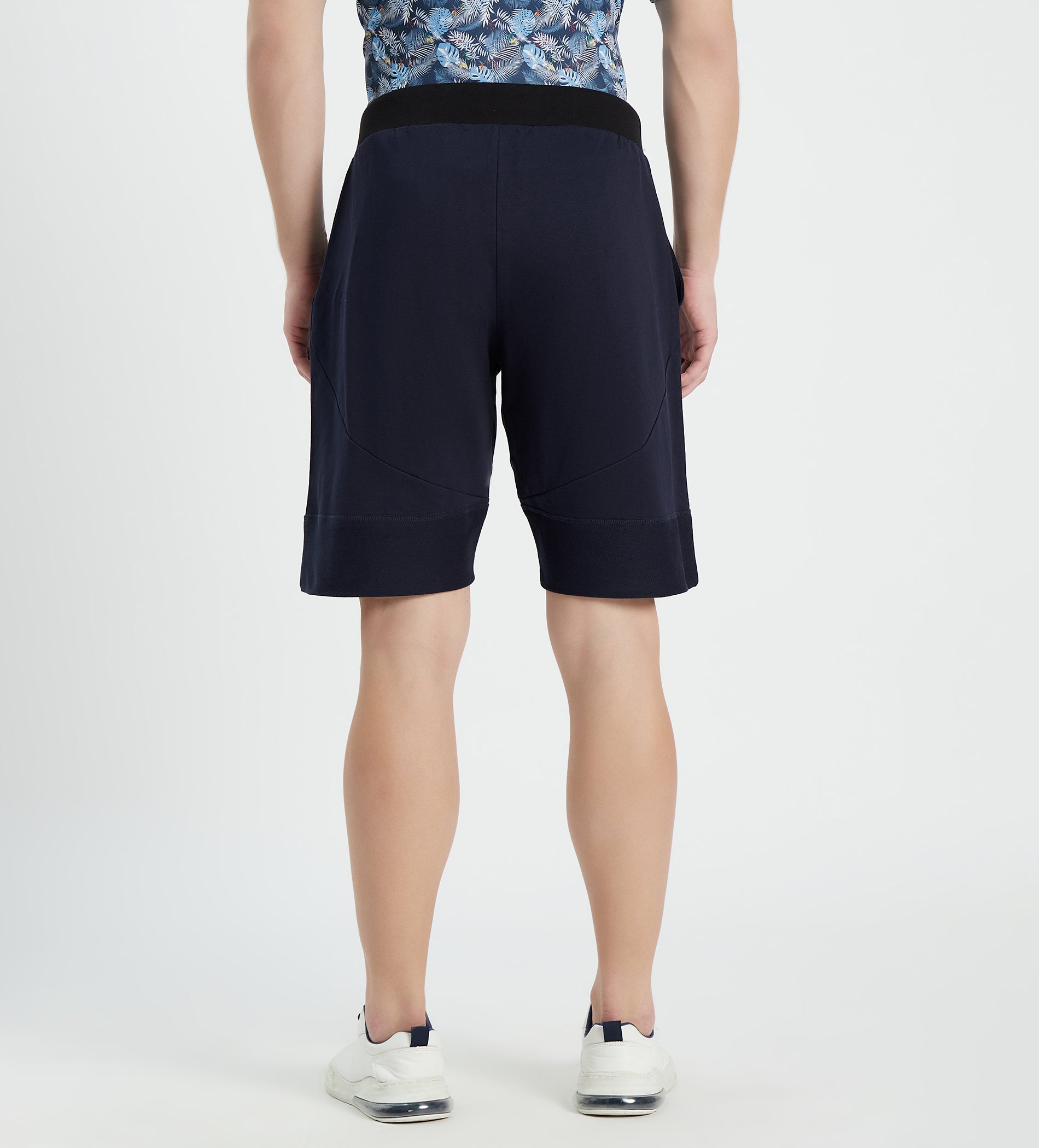 Men Navy Panelled Shorts