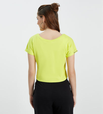 Women Lime Just Go With The Flow Crop Top