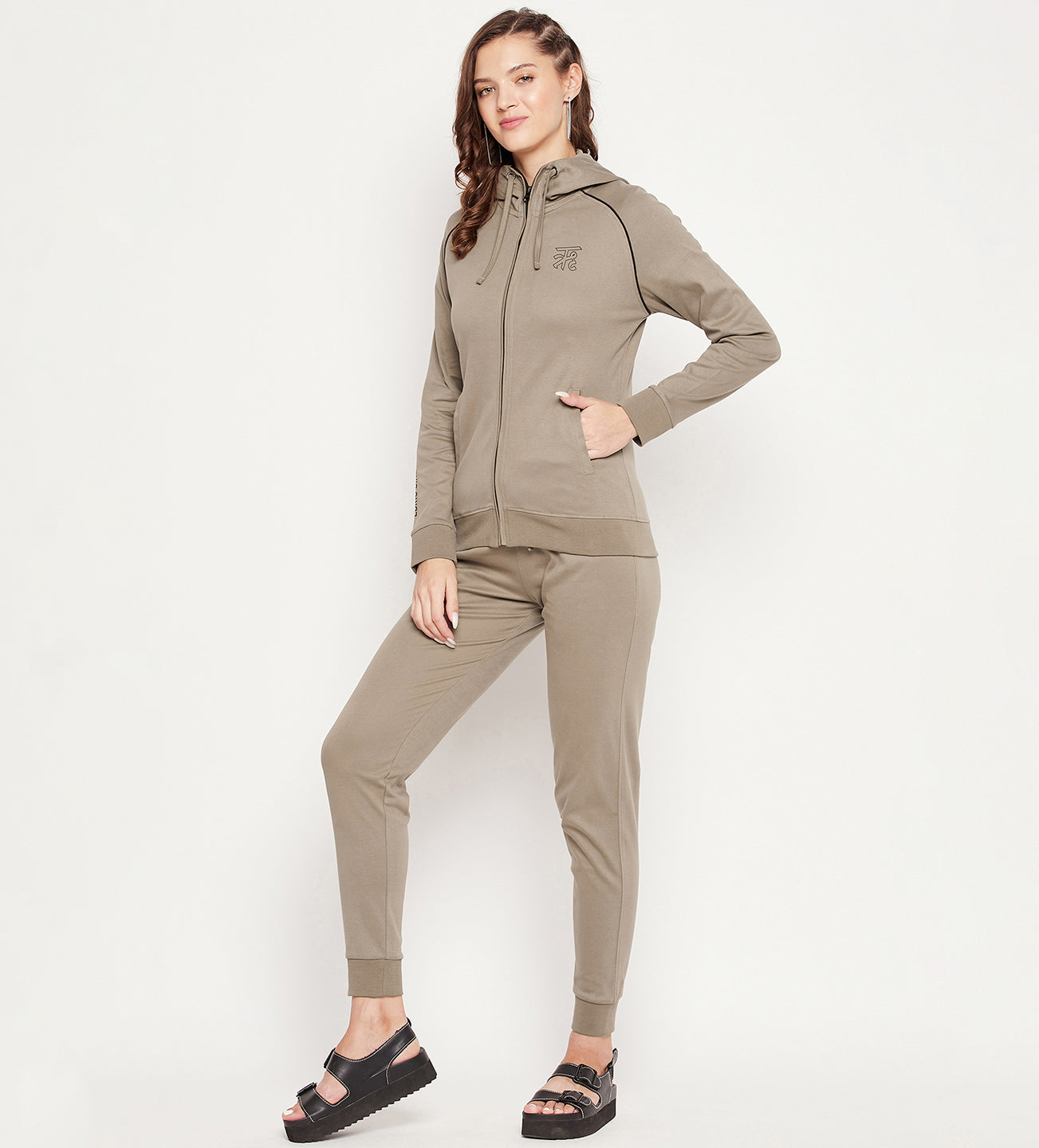 Women Mouse Slim Fit Zip up  All Season Tracksuit