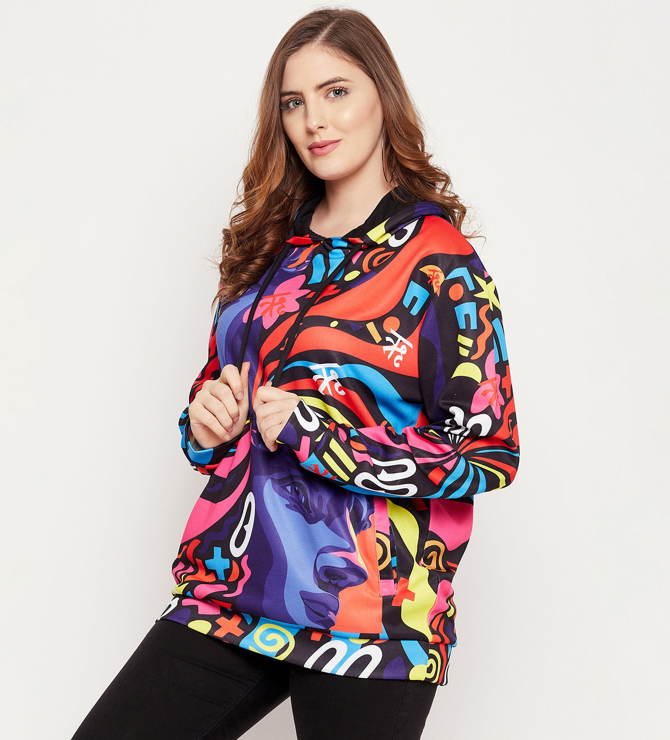 Women Oversized Digital Print Sweatshirt