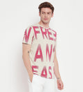 White Printed Regular Fit T-shirt for Men