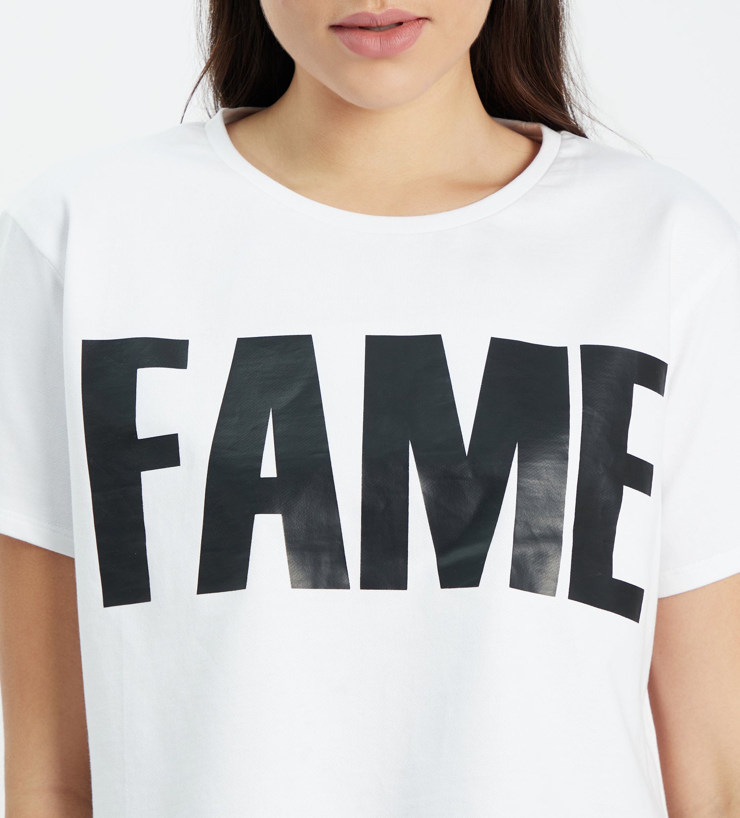 Women White Fame Crop Top