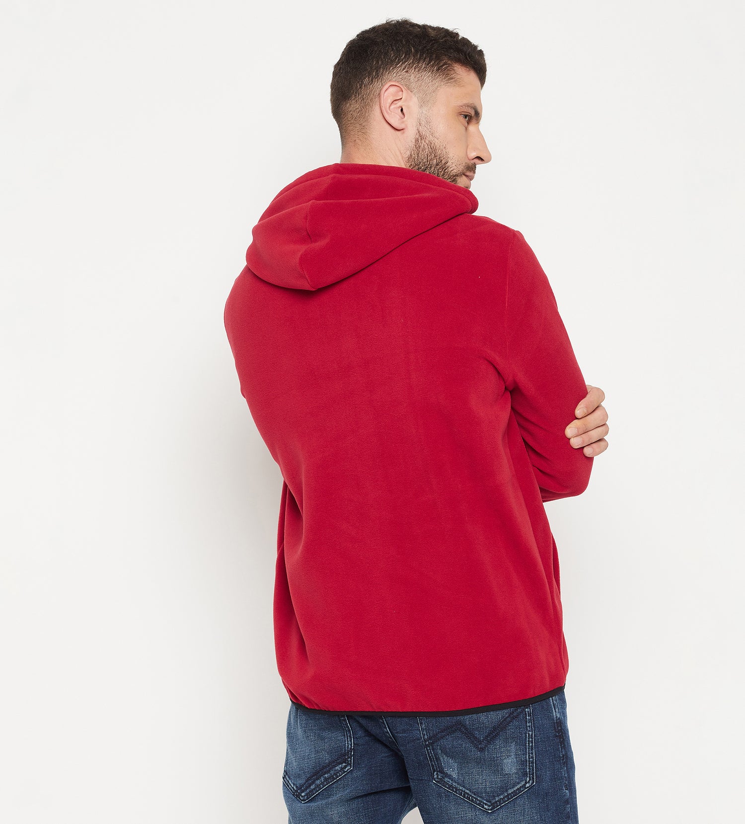 Men Red  Hooded Regular ULTRA-WARM Sweatshirt