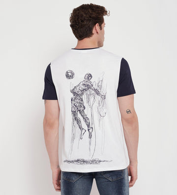 White Regular Fit Printed T-Shirt for Men