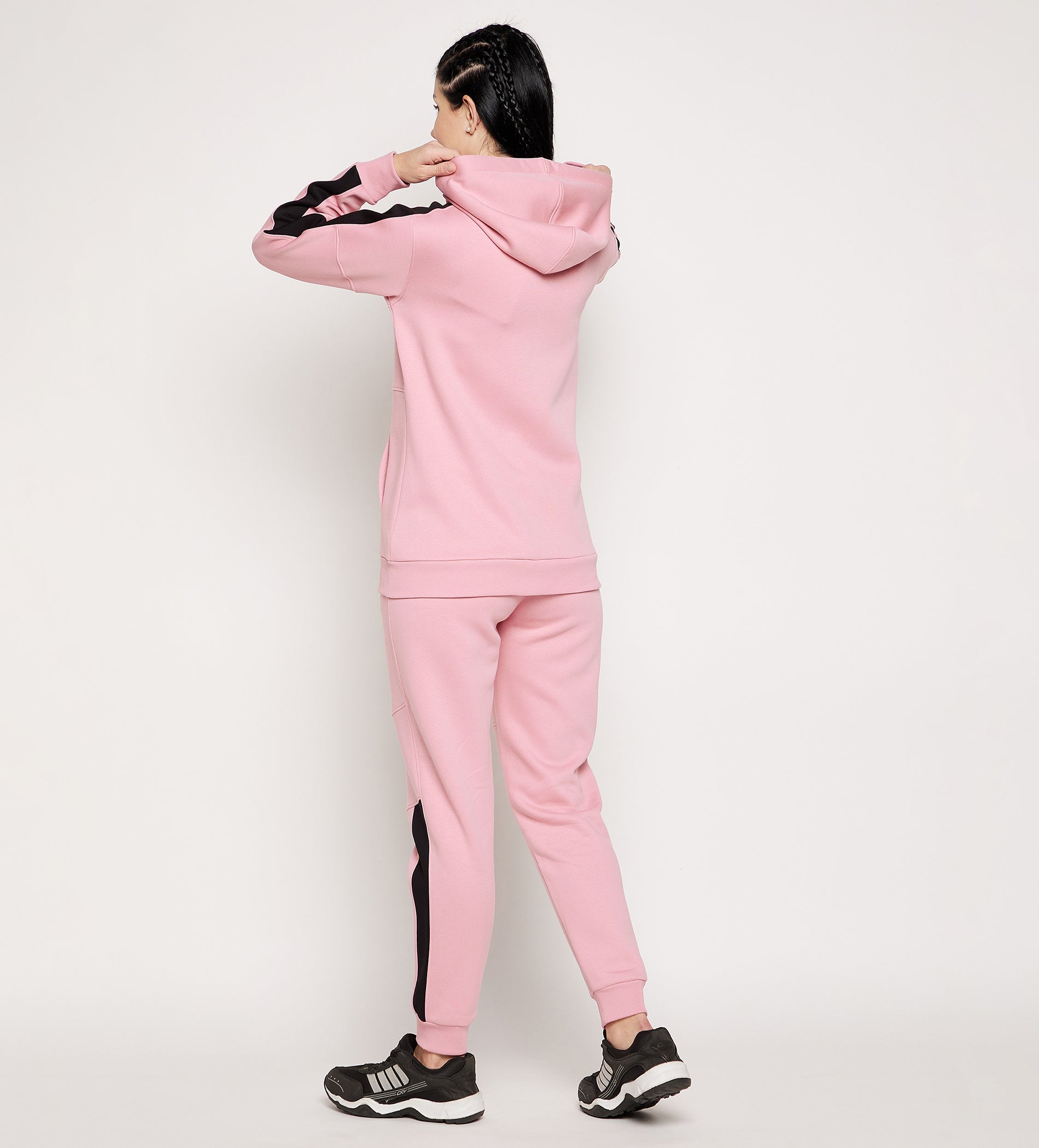 Women Pink Regular Fleece Self Cut &amp; Sew  Tracksuit