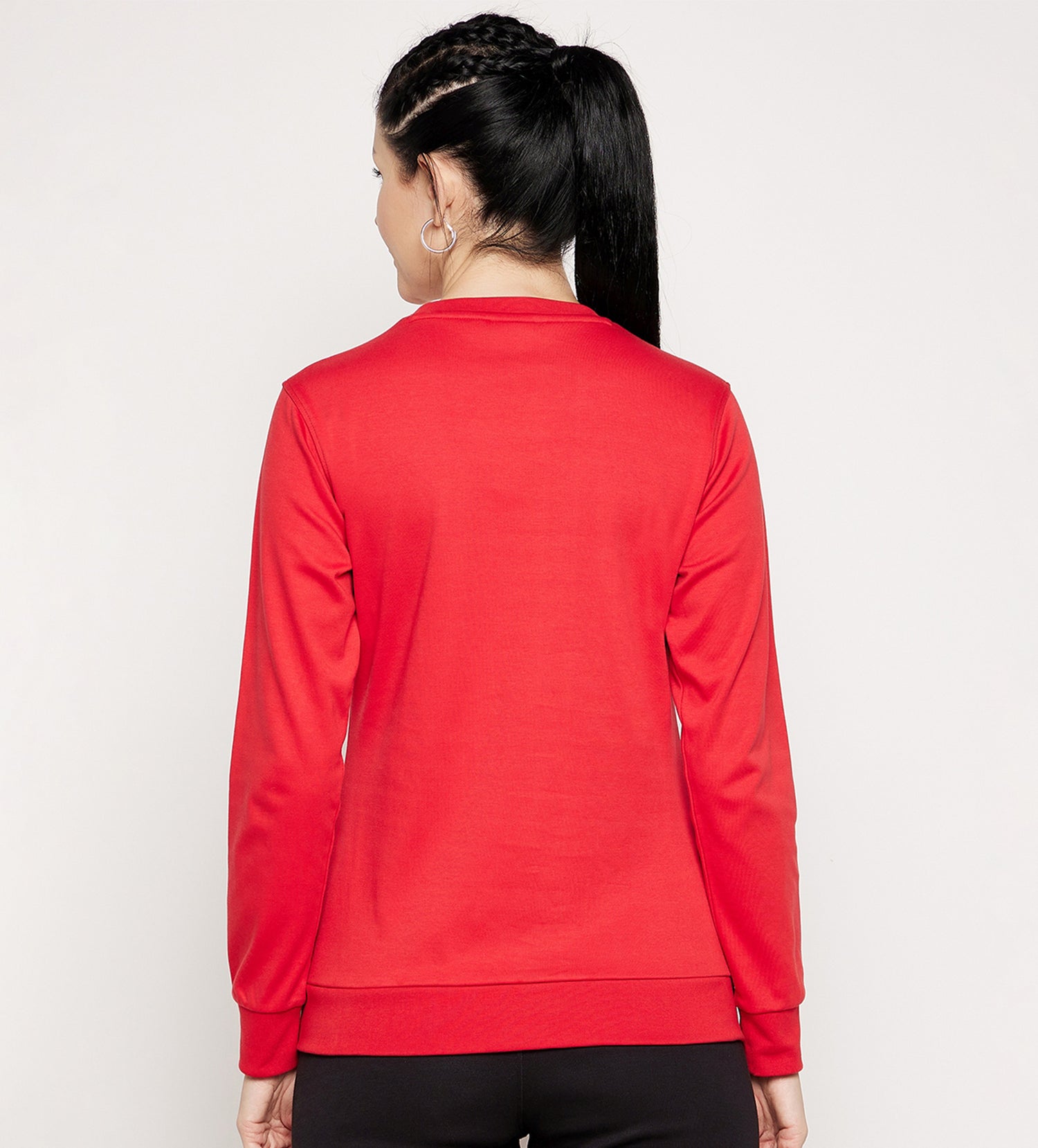 Women Red Regular Free Hug Printed All Season Sweatshirt