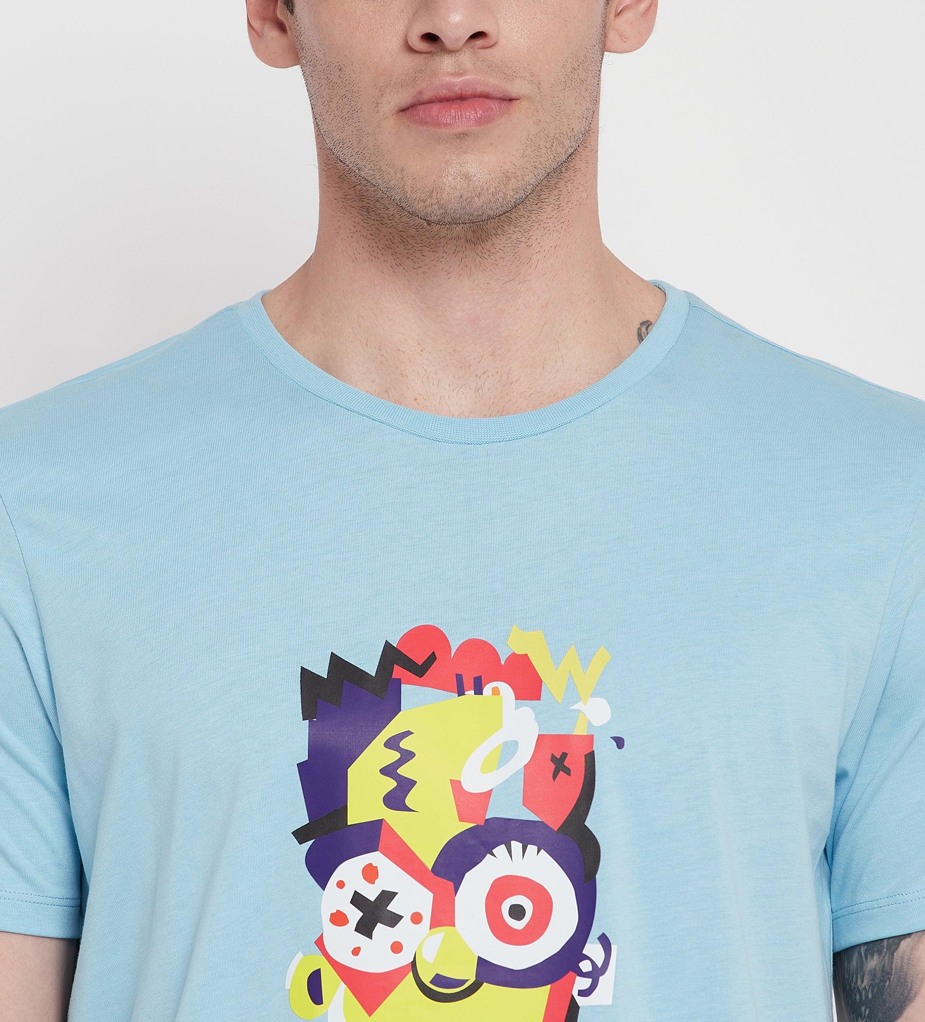 Sky Blue Perfectly Imperfect Regular T-shirt for Men
