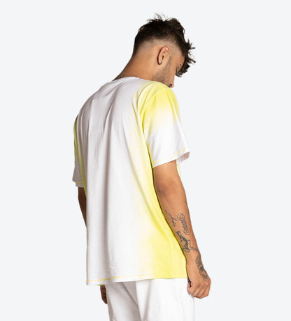 Men Yellow Oversized Ombre T-Shirt