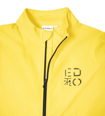Women Yellow Compact Cotton Zip up Tracksuit with Embossed Logo
